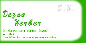 dezso werber business card